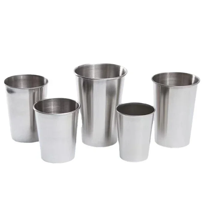 Beer Flight Set - Stainless Steel Metal Cup Beer Cups