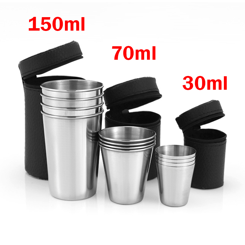 Beer Flight Set - 4Pcs/Set Outdoor Stainless Steel Water Cup