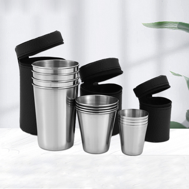 Beer Flight Set - 4Pcs Outdoor Practical Travel Stainless Steel