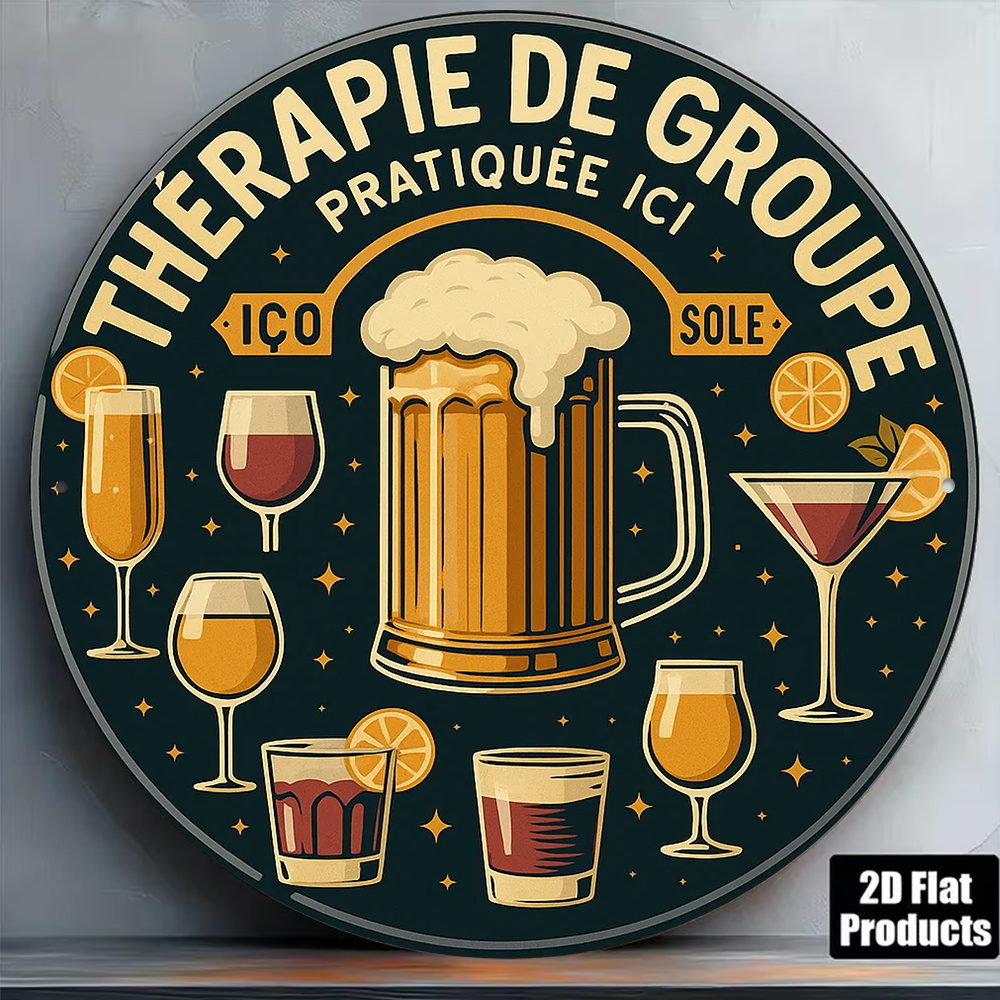 2D Flat Round Vintage Metal Ti - огляд і ціна Beer And Wine Quote