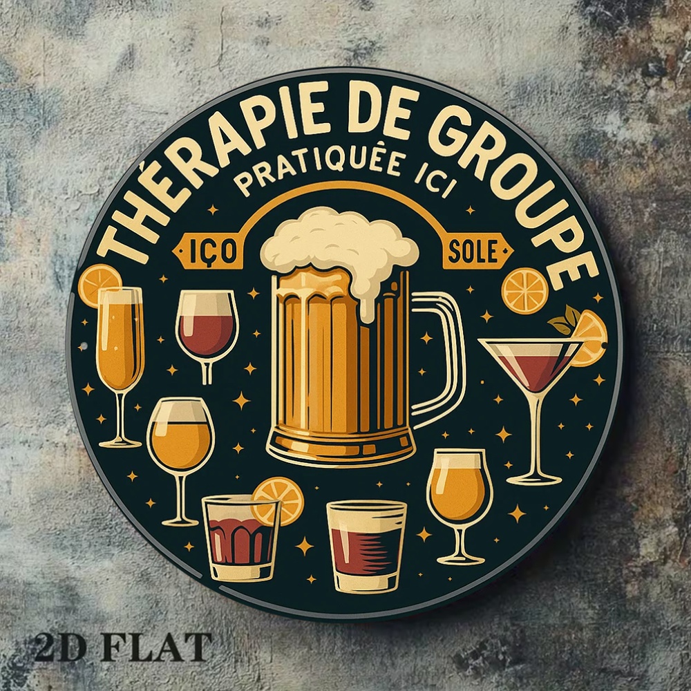 2D Flat Round Vintage Metal Ti - огляд і ціна Beer And Wine Quote