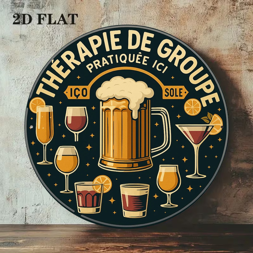 2D Flat Round Vintage Metal Ti - огляд і ціна Beer And Wine Quote