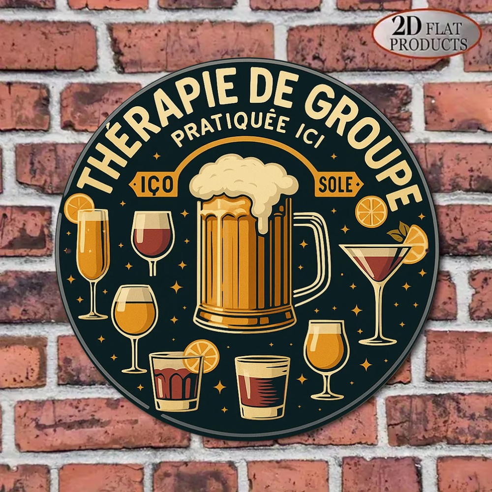 2D Flat Round Vintage Metal Ti - огляд і ціна Beer And Wine Quote