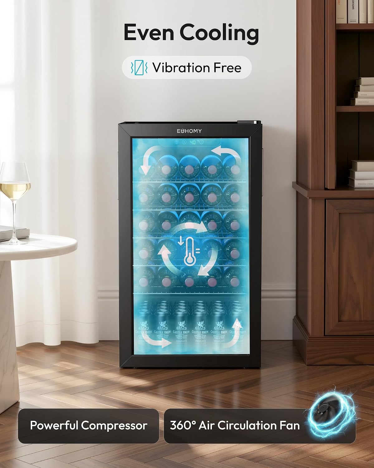 125 Can Beverage Cooler with G - огляд і ціна Wine Beer Cooler Fridge