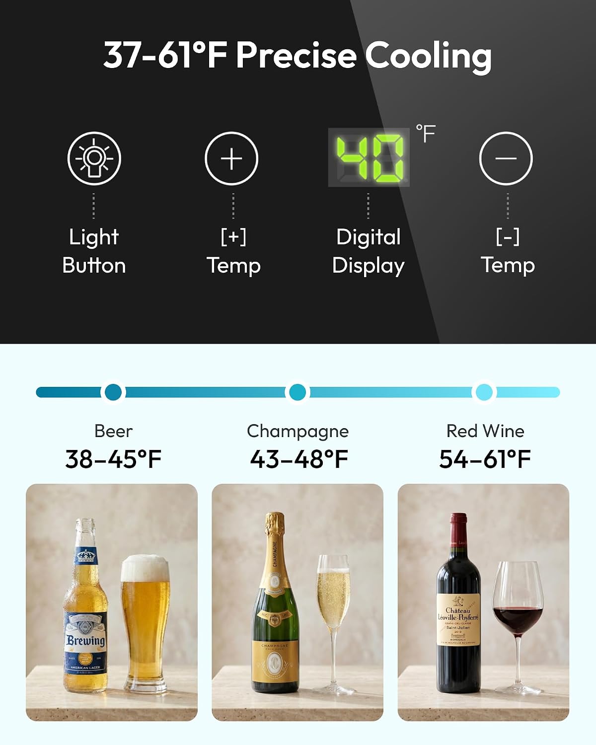 125 Can Beverage Cooler with G - огляд і ціна Wine Beer Cooler Fridge