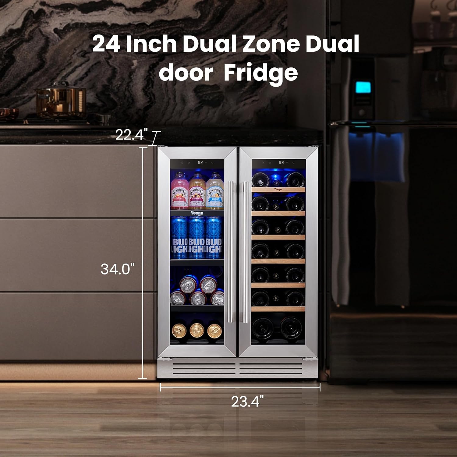 Yeego 24 Inch Wine and Beverag - огляд і ціна Wine Beer Cooler Fridge