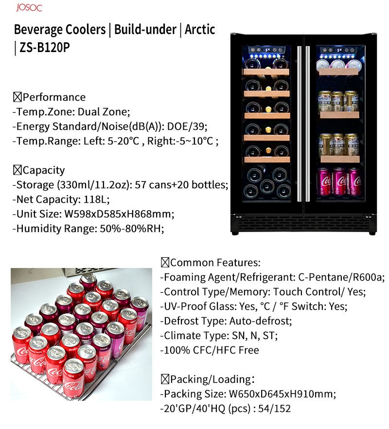 Double Door Undercounter Wine  - огляд і ціна Wine Beer Cooler Fridge