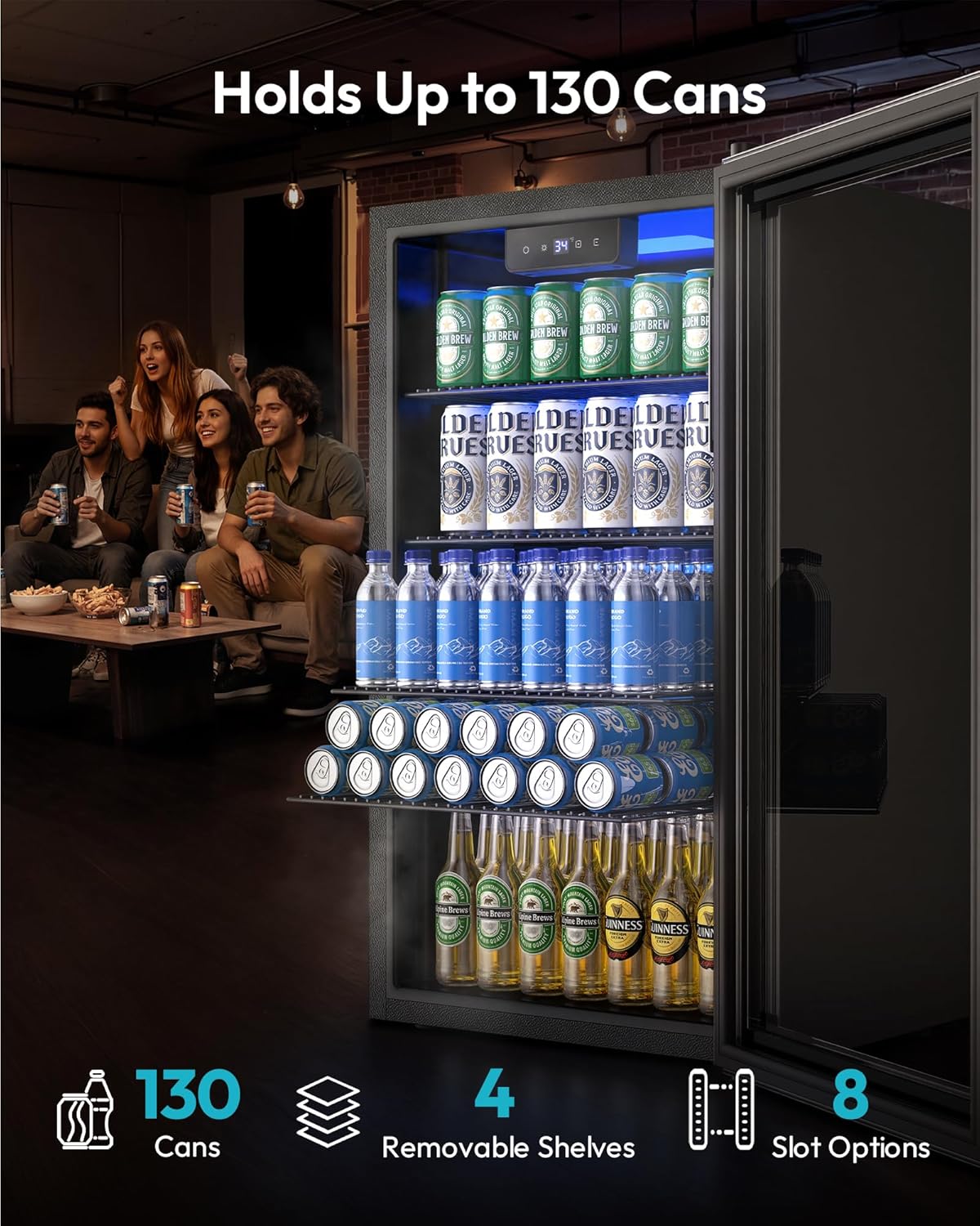 Mini Fridge 130 Can Beverage R - огляд і ціна Wine Beer Cooler Fridge