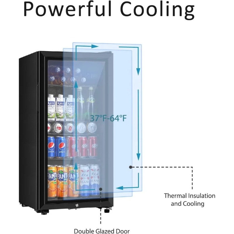 Beverage Refrigerator, 3.2 Cu. - огляд і ціна Wine Beer Cooler Fridge
