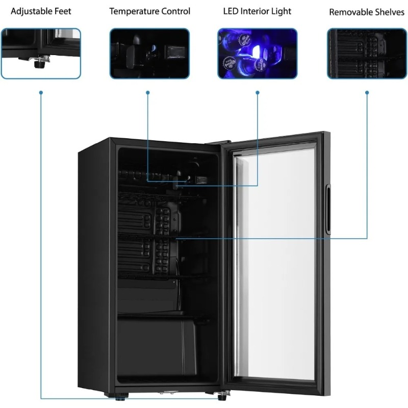 Beverage Refrigerator, 3.2 Cu. - огляд і ціна Wine Beer Cooler Fridge
